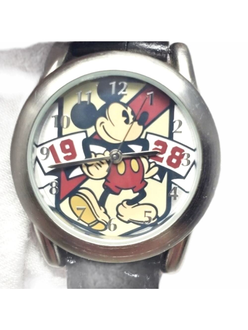 Disney Parks 1928 Mickey Mouse Watch Black Leather LR